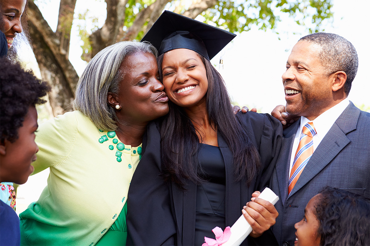 Girl graduating from school